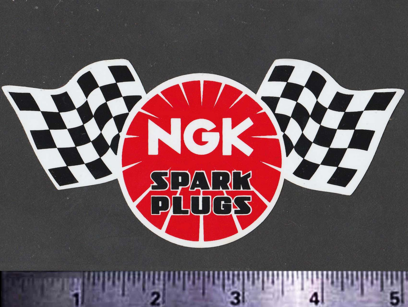 NGK Spark Plugs - Flags - Original Vintage 1970\'s 80\'s Racing Decal/Sticker NGK Spark Plugs - Flags - Original Vintage 1970\'s 80\'s Racing Decal/Sticker