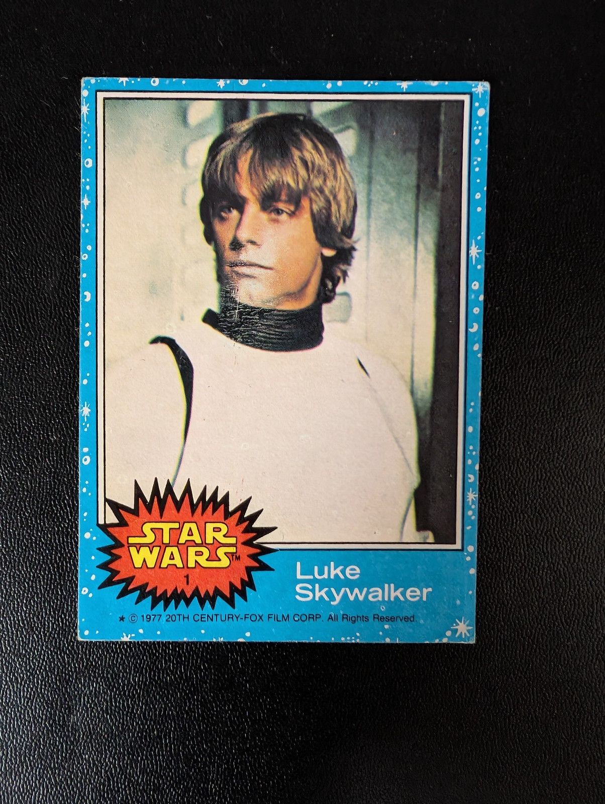 1977 Topps Star Wars Card #1 Luke Skywalker Rookie VG Corner Wear Ink 1977 Topps Star Wars Card #1 Luke Skywalker Rookie VG Corner Wear Ink
