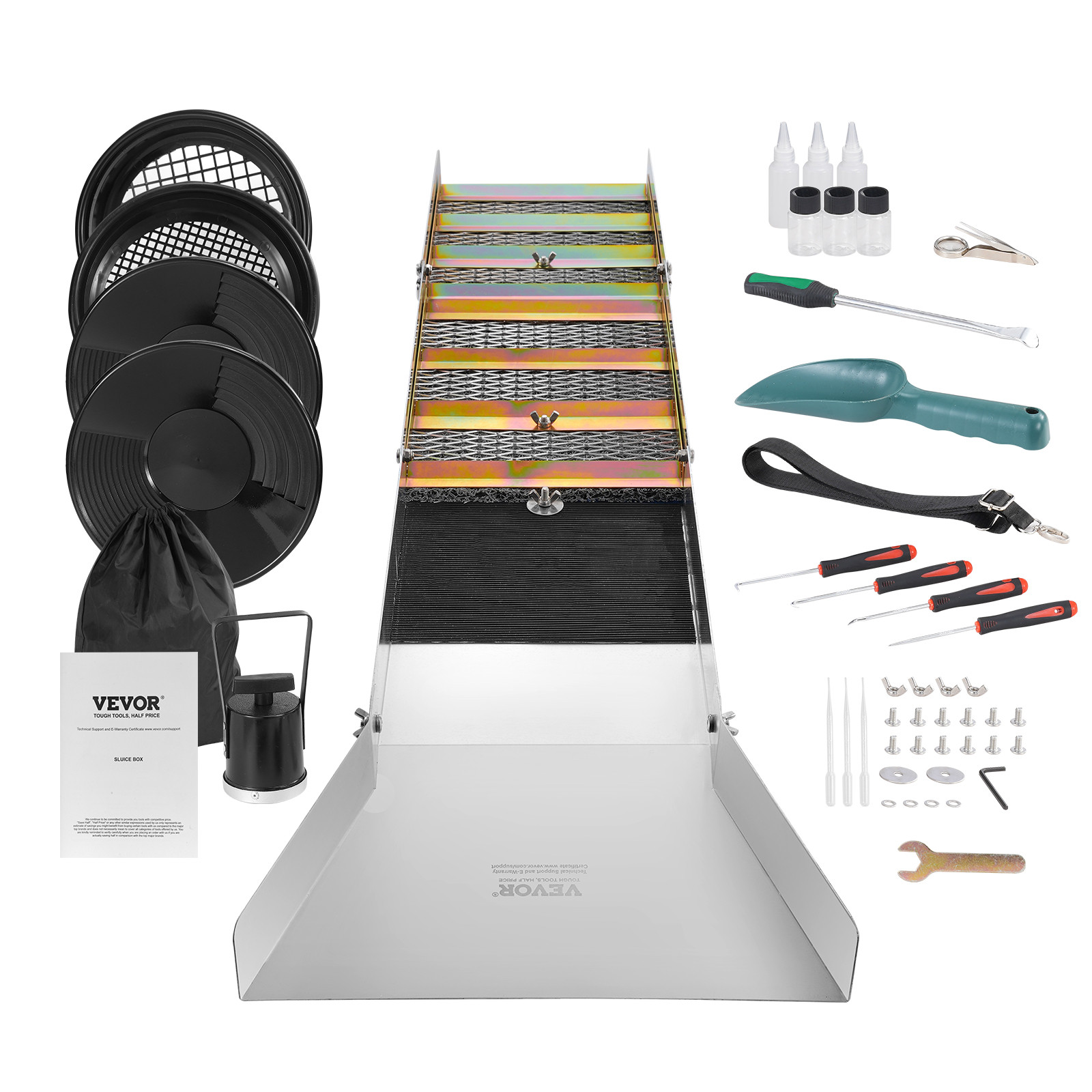 VEVOR Gold Panning Kit With Sluice Box 50\