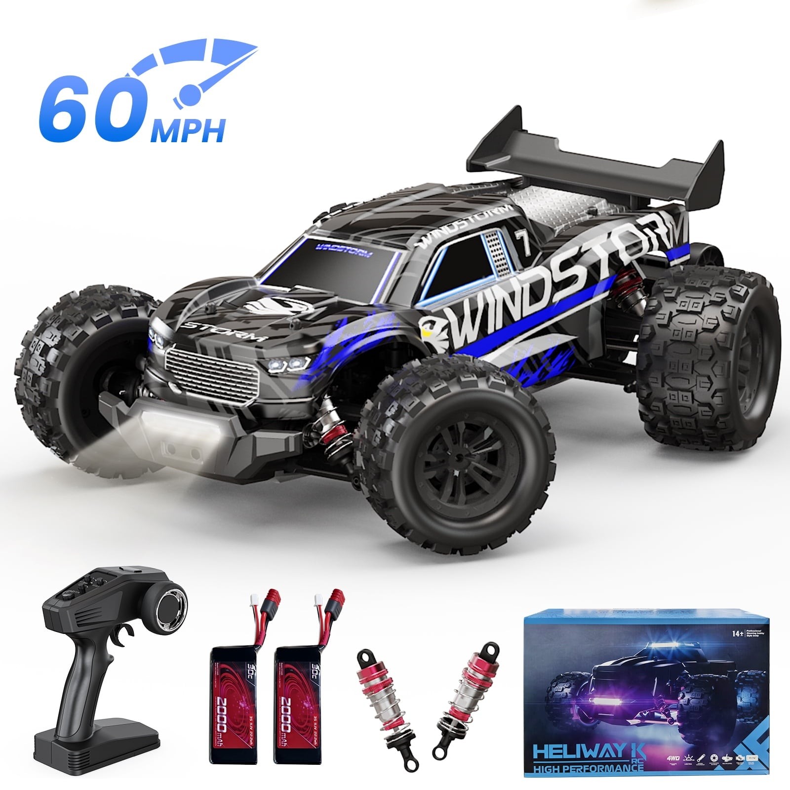 AUOSHI 1217 1:14 Upgraded RC Car, Metal Drivetrain, 60MPH Brushless Motor, Blue AUOSHI 1217 1:14 Upgraded RC Car, Metal Drivetrain, 60MPH Brushless Motor, Blue
