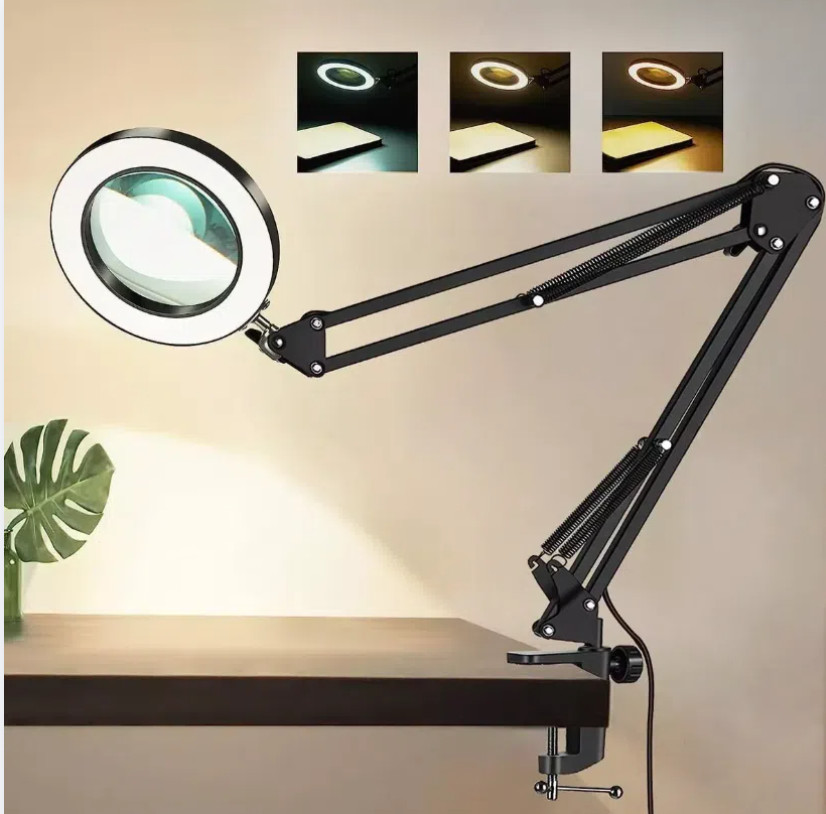 10X Magnifying Glass Desk Light Magnifier LED Lamp Reading Lamp With Base+Clamp 10X Magnifying Glass Desk Light Magnifier LED Lamp Reading Lamp With Base+Clamp