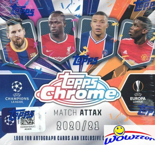 2020/21 Topps CHROME Match Attax Champions League UEFA Soccer Sealed HOBBY Box