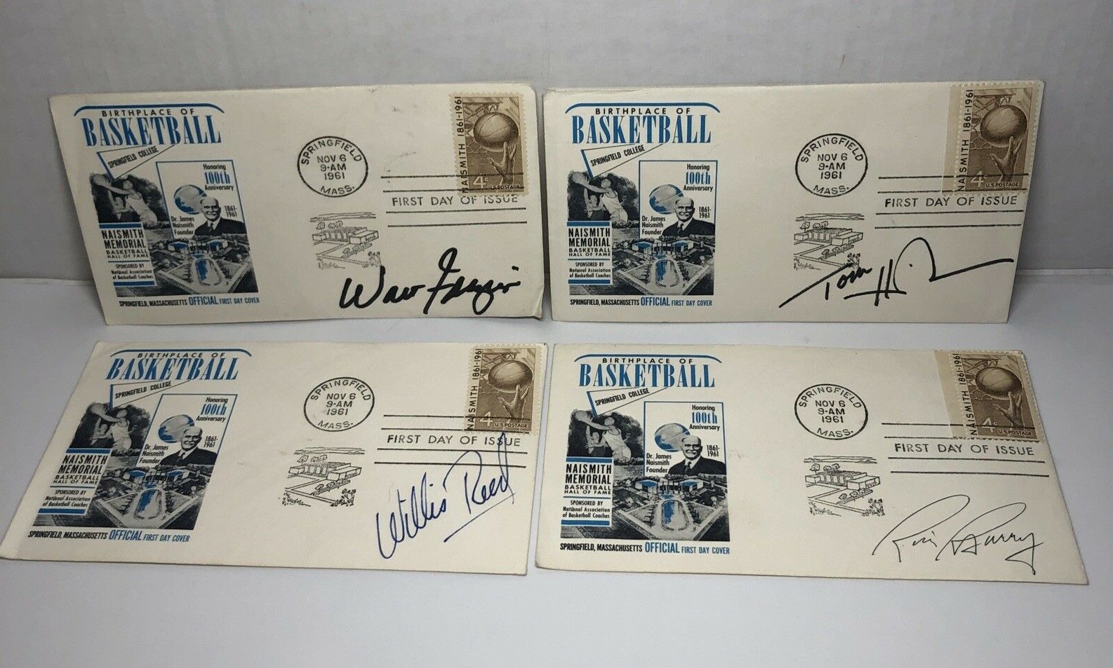 Tom Heinsohn / Rick Barry / Walt Frazier / Willis Reed / Autograph Lot of 4 Tom Heinsohn / Rick Barry / Walt Frazier / Willis Reed / Autograph Lot of 4