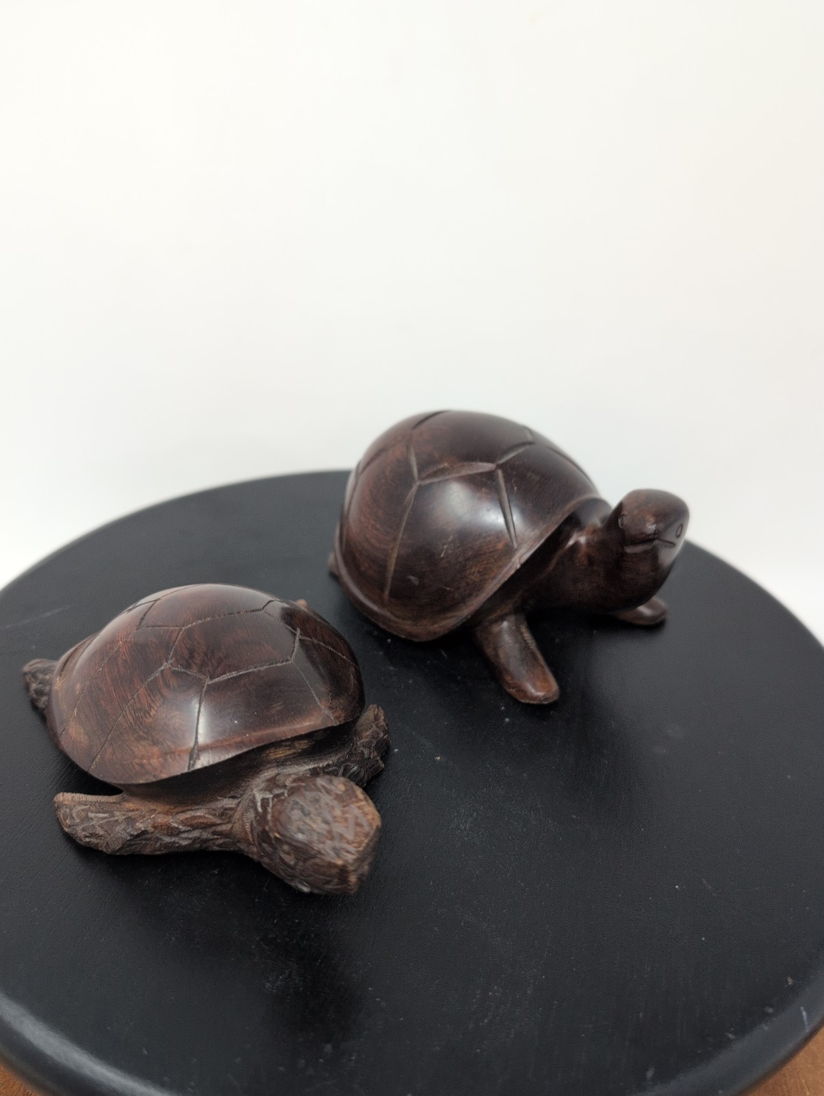 Vintage Carved Ironwood Sea Turtle Pair Mid Century Decor Pieces Hand Crafted Vintage Carved Ironwood Sea Turtle Pair Mid Century Decor Pieces Hand Crafted