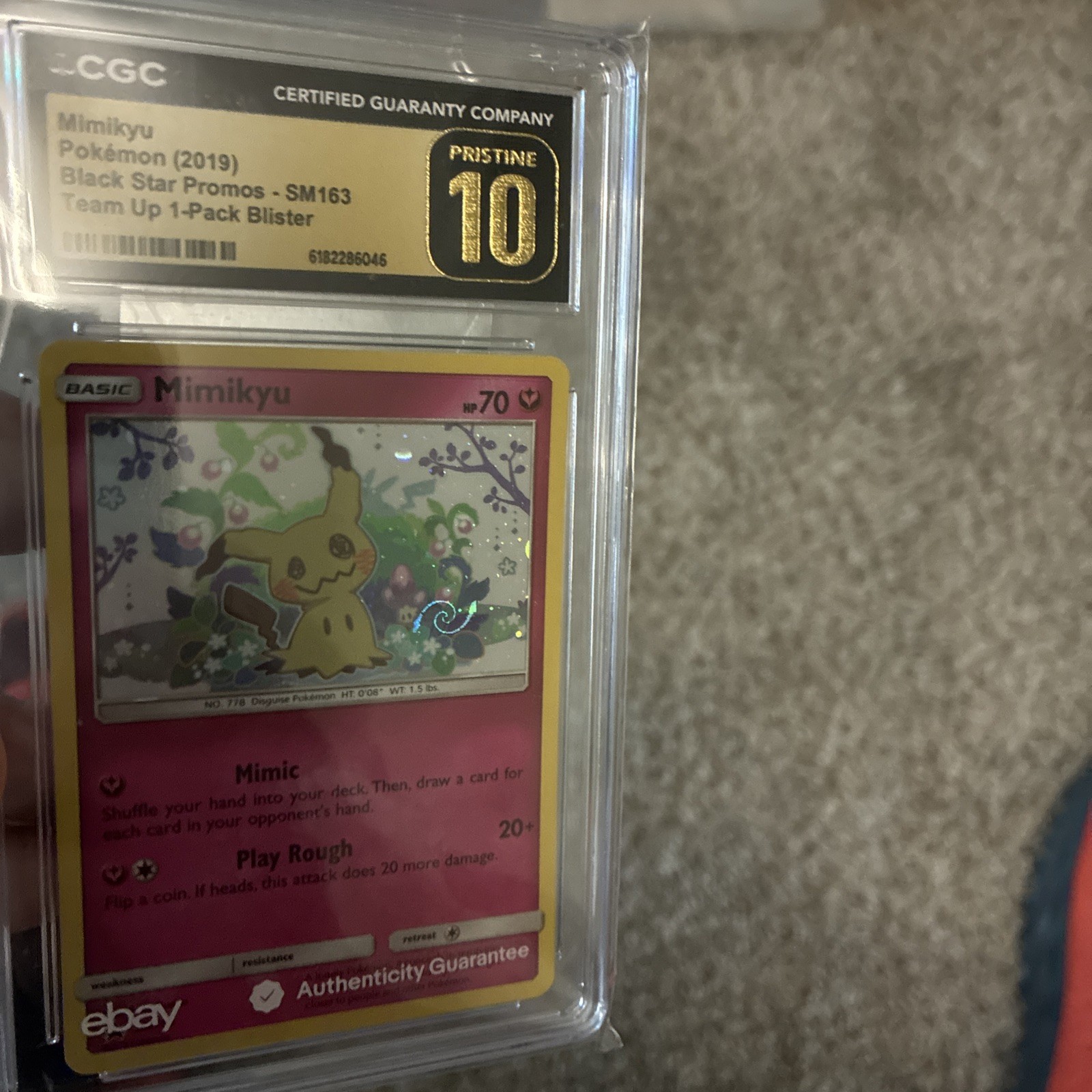 CGC Pristine 10 Mimikyu SWIRL #SM163 Team Up Promo 2019 Pokemon not BGS PSA CGC Pristine 10 Mimikyu SWIRL #SM163 Team Up Promo 2019 Pokemon not BGS PSA