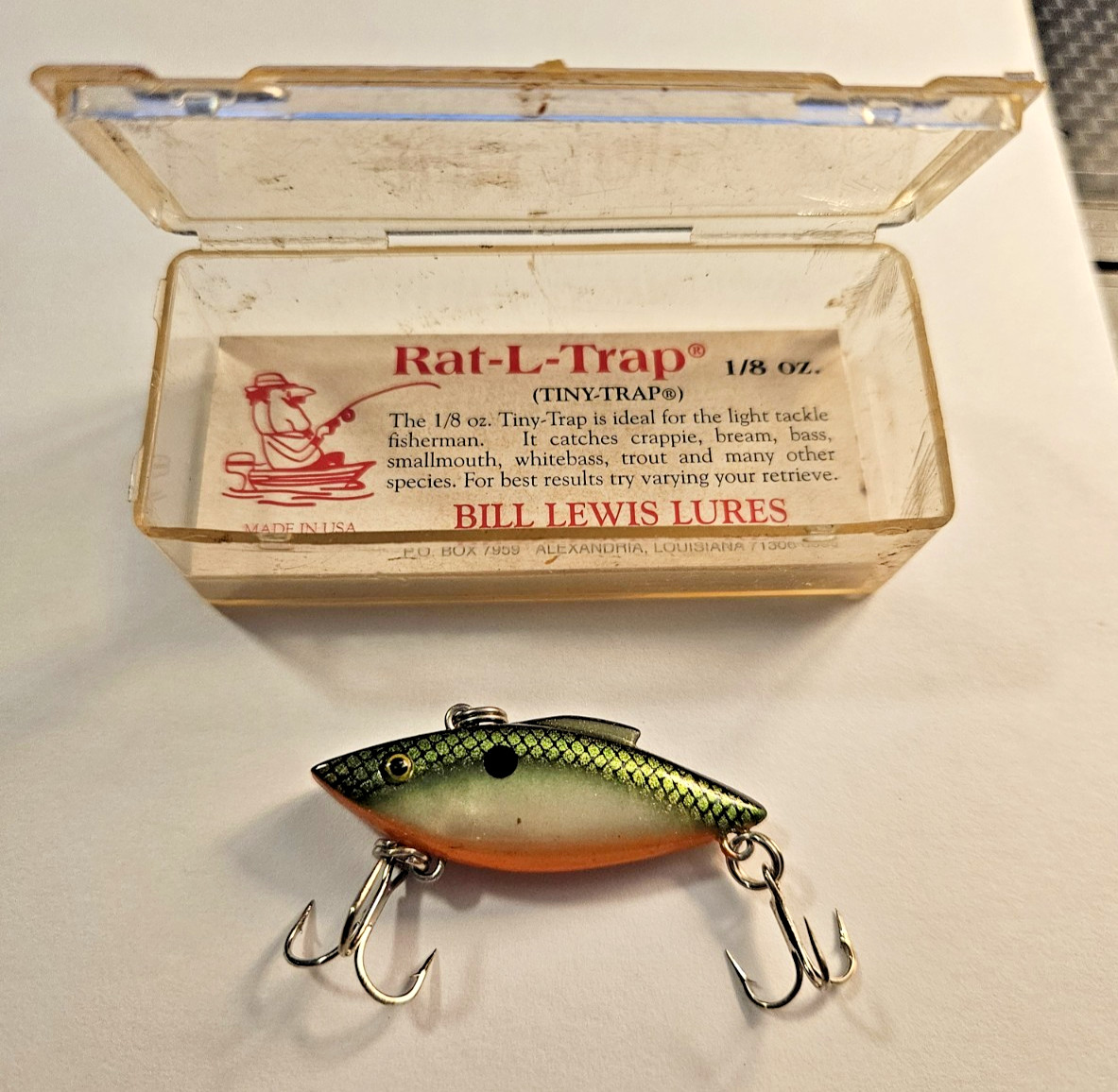 VINTAGE BILL LEWIS LURES RAT L TRAP TINY TRAP 1/8 OUNCE  LURE new- never used