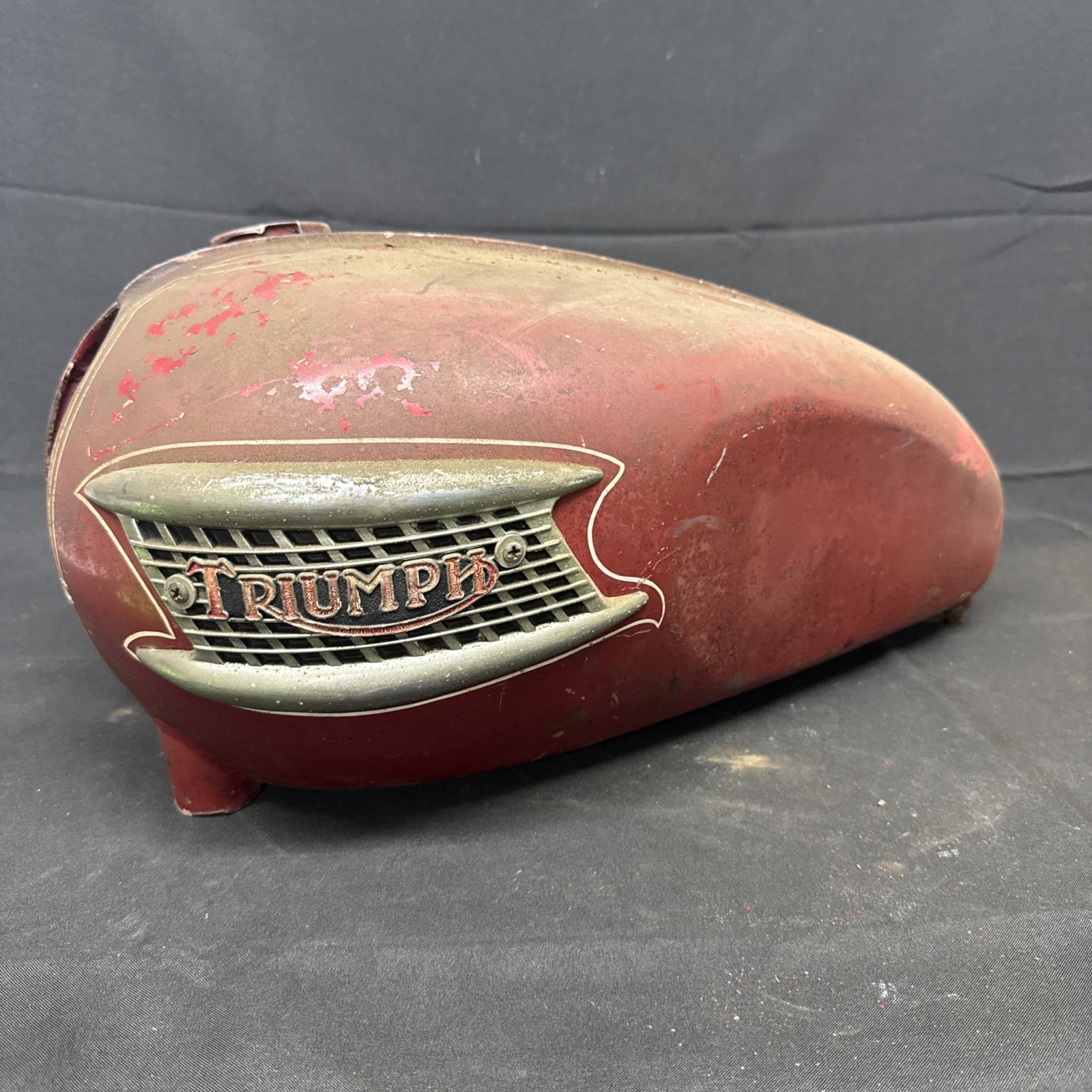 Triumph Pre Unit Duplex (60-62) Gas Tank Pinstriped - 1960 1961 1962 #0507 Triumph Pre Unit Duplex (60-62) Gas Tank Pinstriped - 1960 1961 1962 #0507