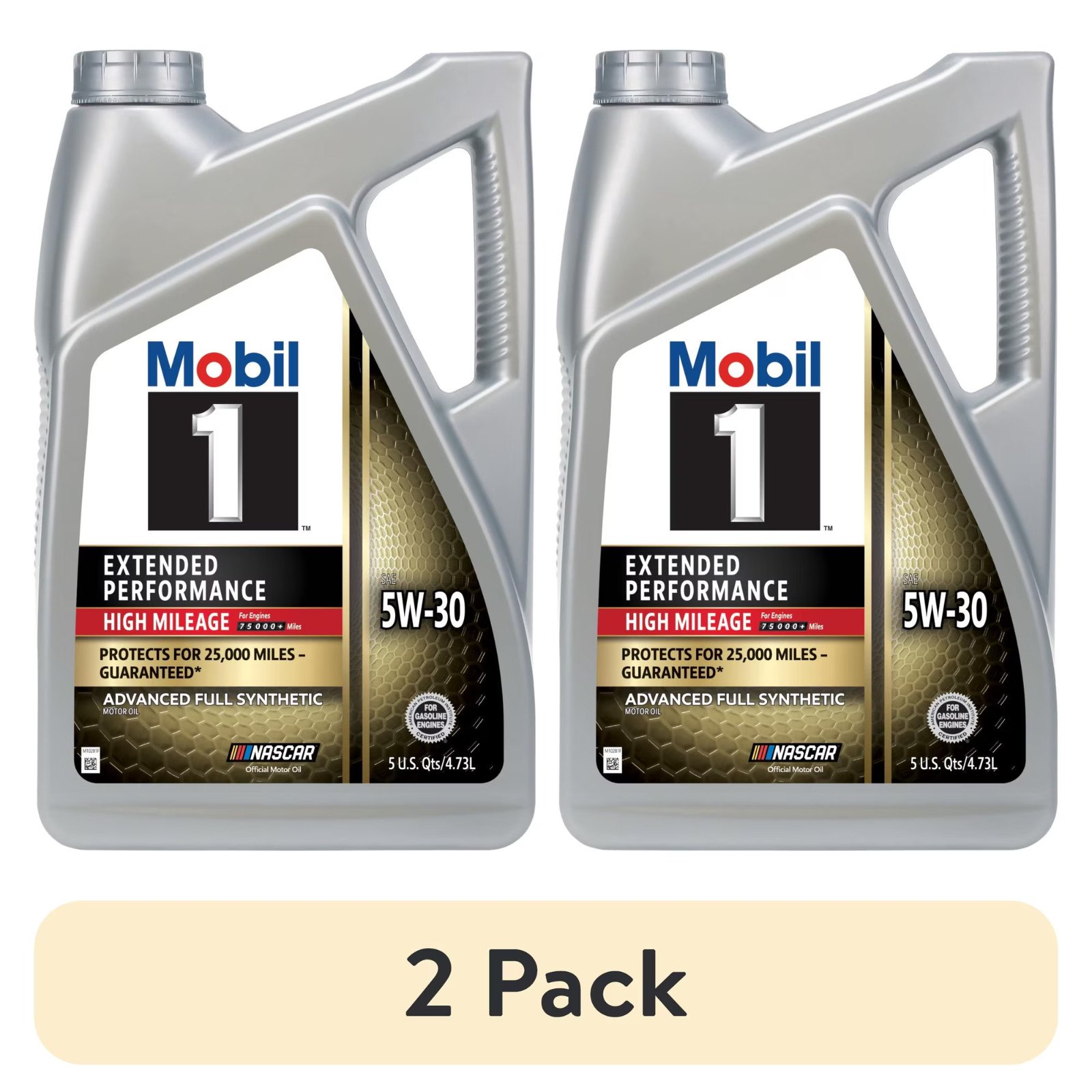 (2 pack) Mobil 1 Extended Performance High Mileage Full Synthetic Motor Oil 5W30