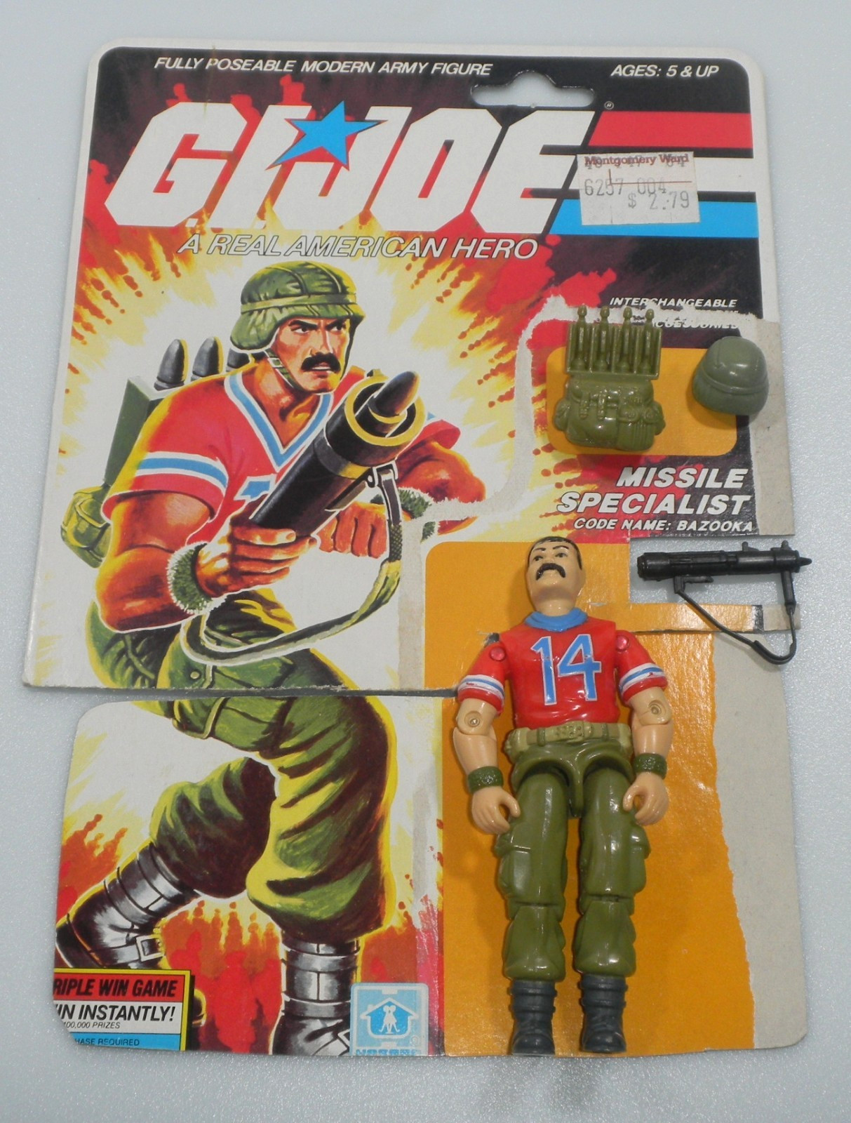 Vintage 1985 Bazooka G.I. GI Joe v1 100% Complete Figure File Card 3.75 ARAH Lot