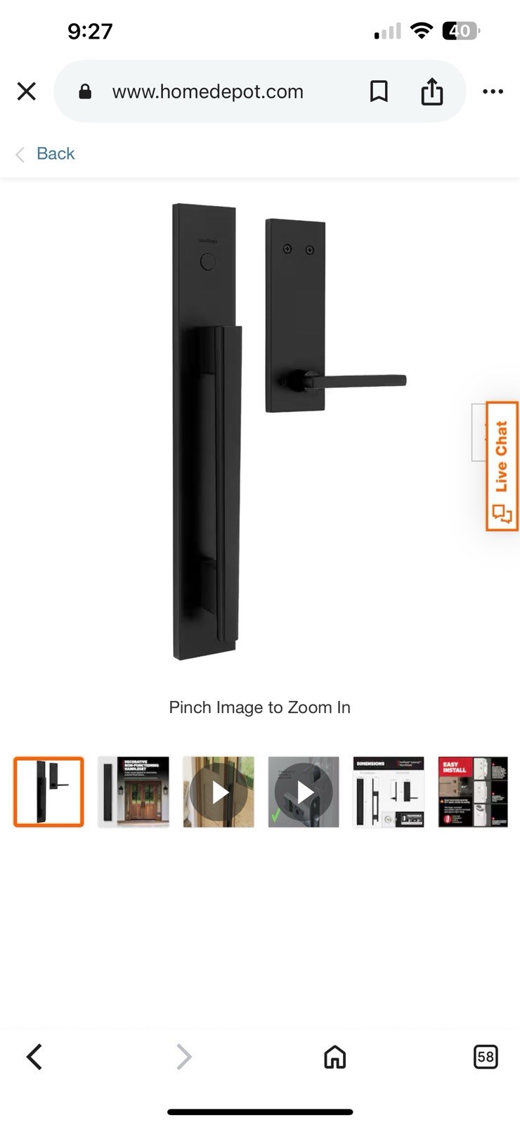 Kwikset Caerus Matte Black Door Handle PARTS