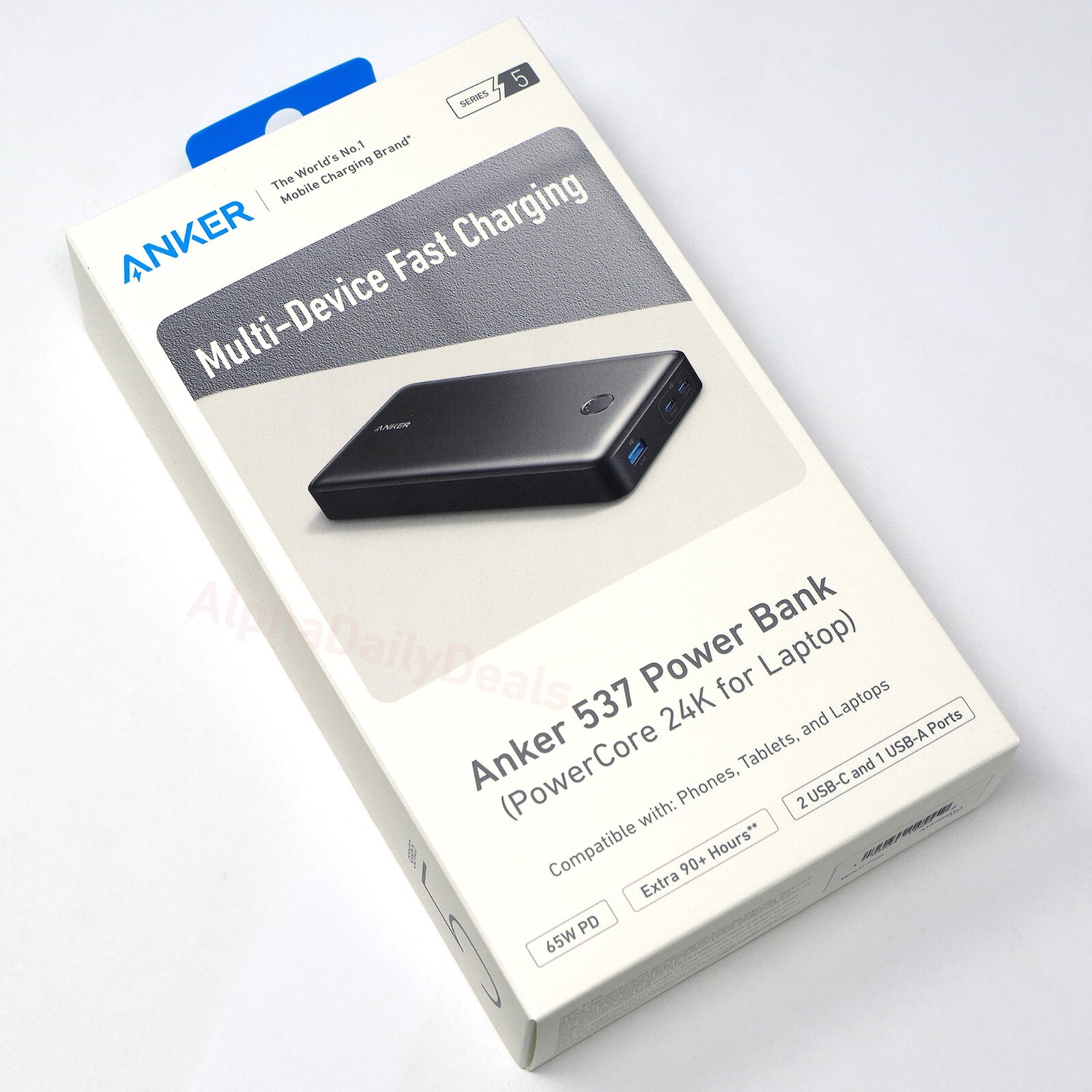 Anker Portable Charger 24000mAh 65W Power Bank for Laptop MacBook Dell iPhone