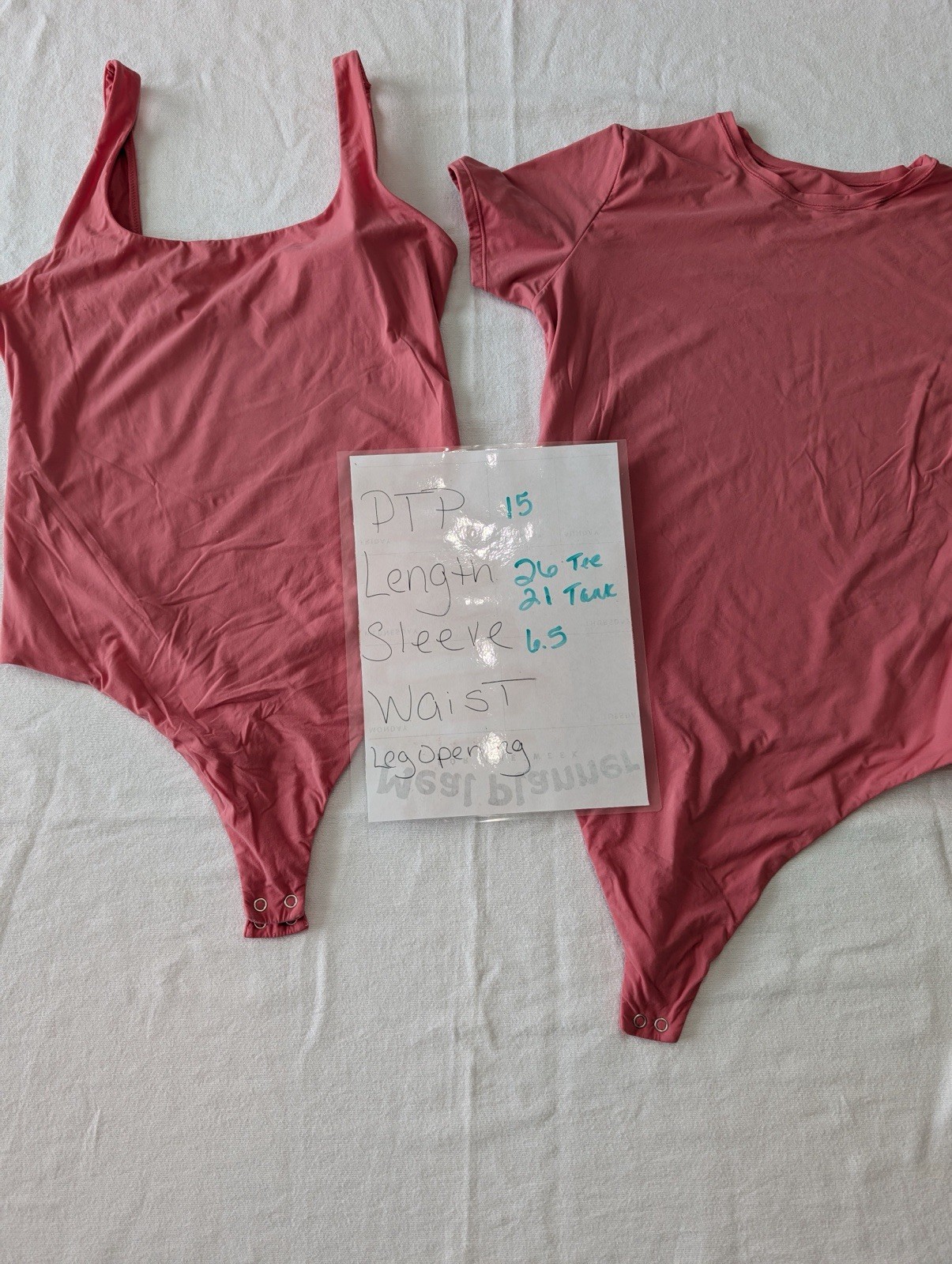 Auden Luxury Collection Womens Large Bodysuit Bundle 2 Pink Stretch Tops