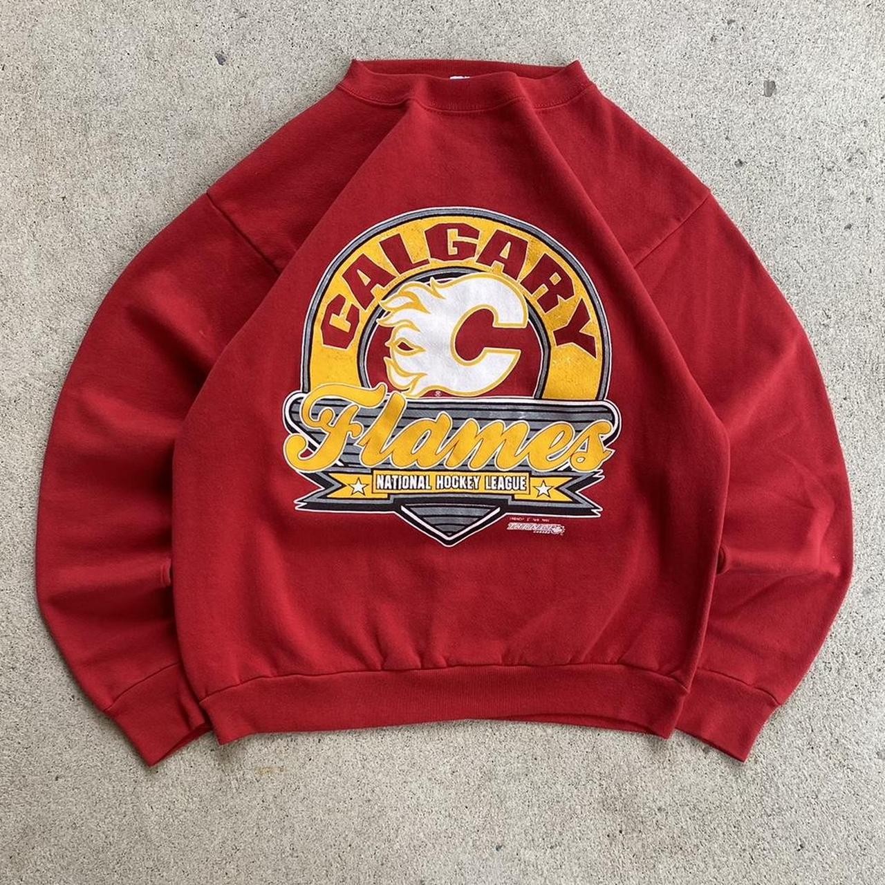 1997 Red Calgary NHL Flames Crewneck Sweatshirt Men Women Unisex RM3424