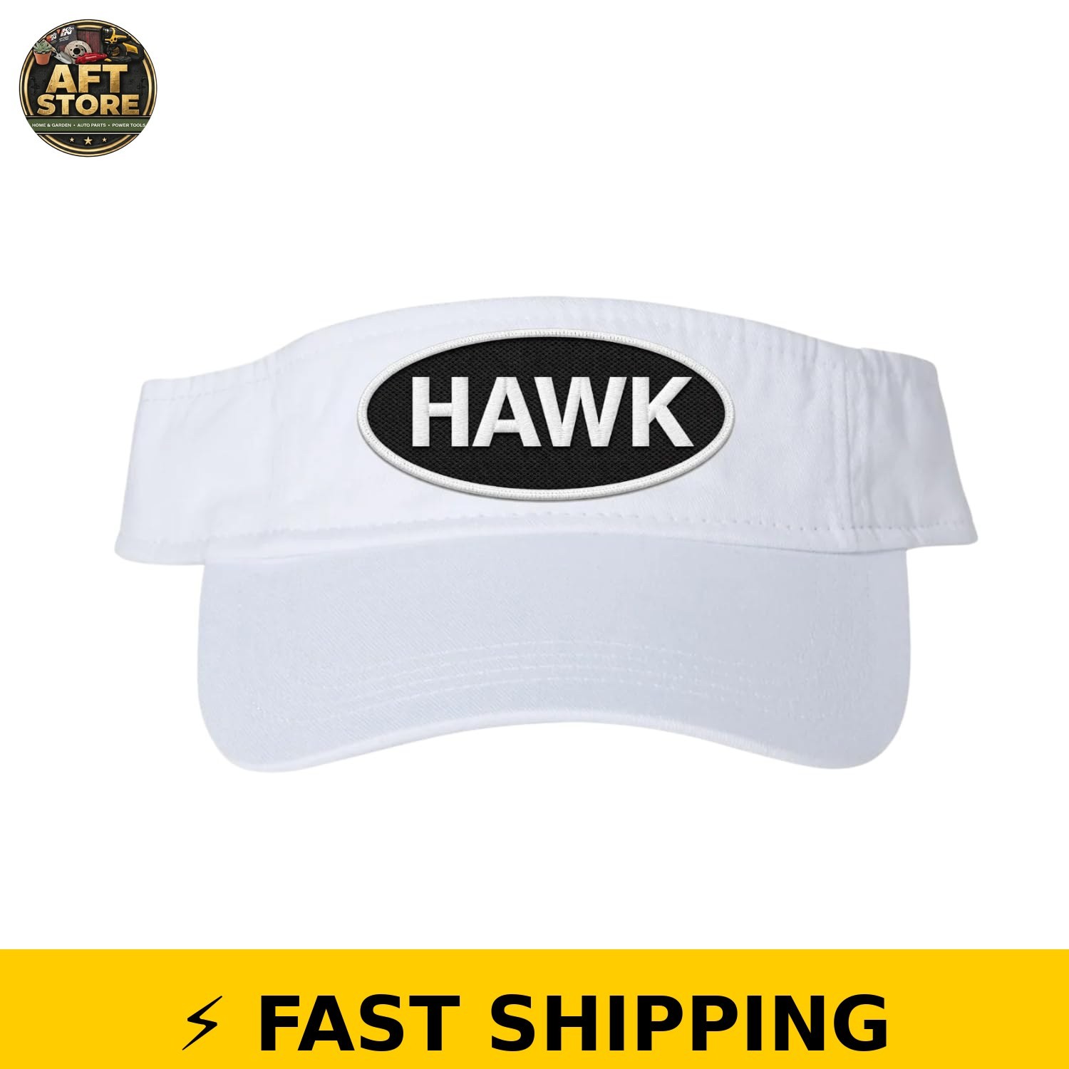 Netflix The Hawk Adjustable White Golf Visor Hat