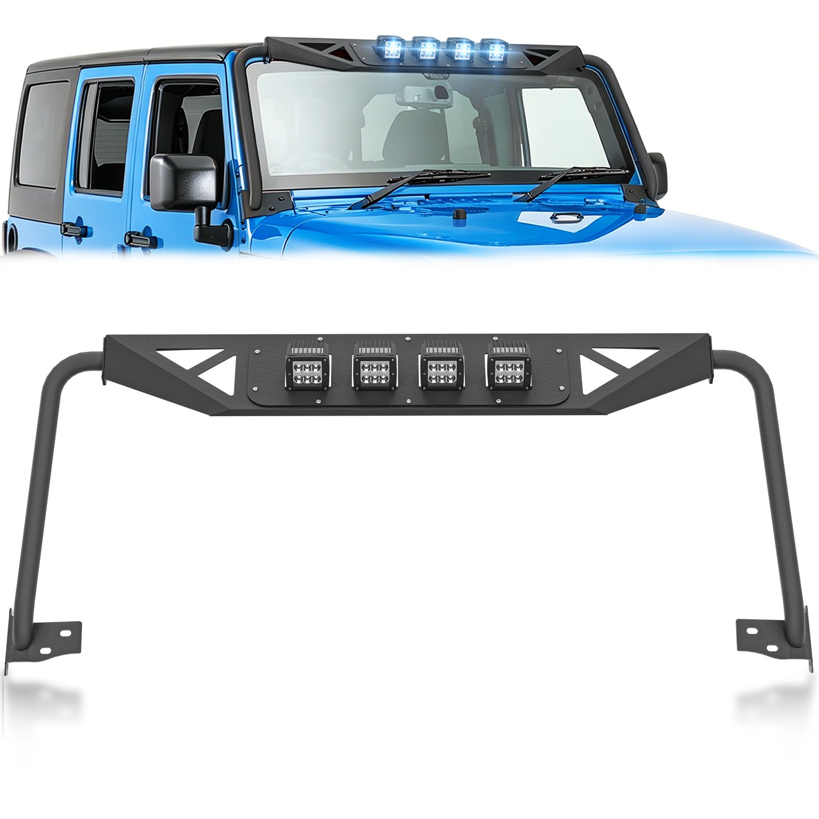 Front Windshield Frame Cover For 07-2018 Wrangler JK JKU 2 Doors & 4 Doors