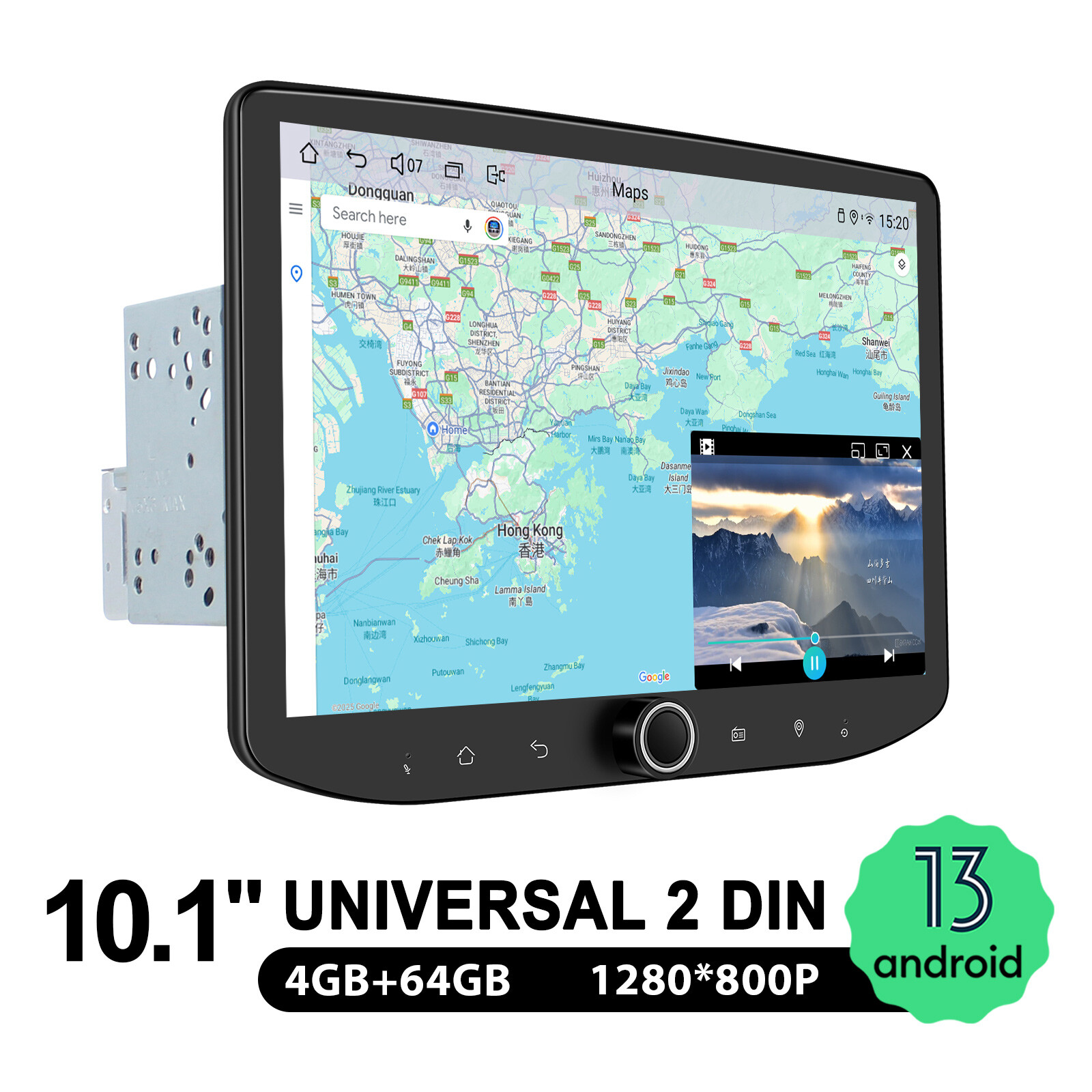 HD JOYING 10.1inch Double Din GPS Navigation with Knob Support Backup Camera FM