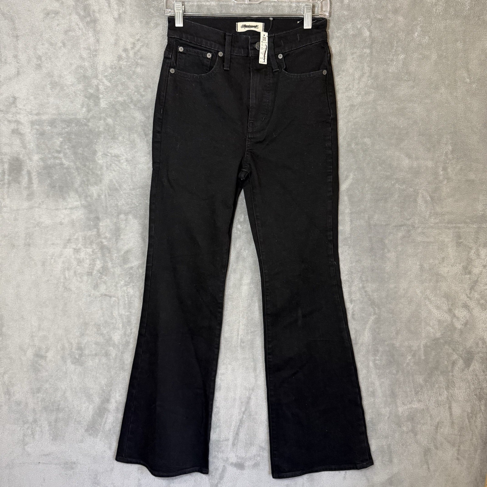 NWT Madewell Women Black Flare Leg Jeans Sz 25 The Perfect Vintage Stretch $128