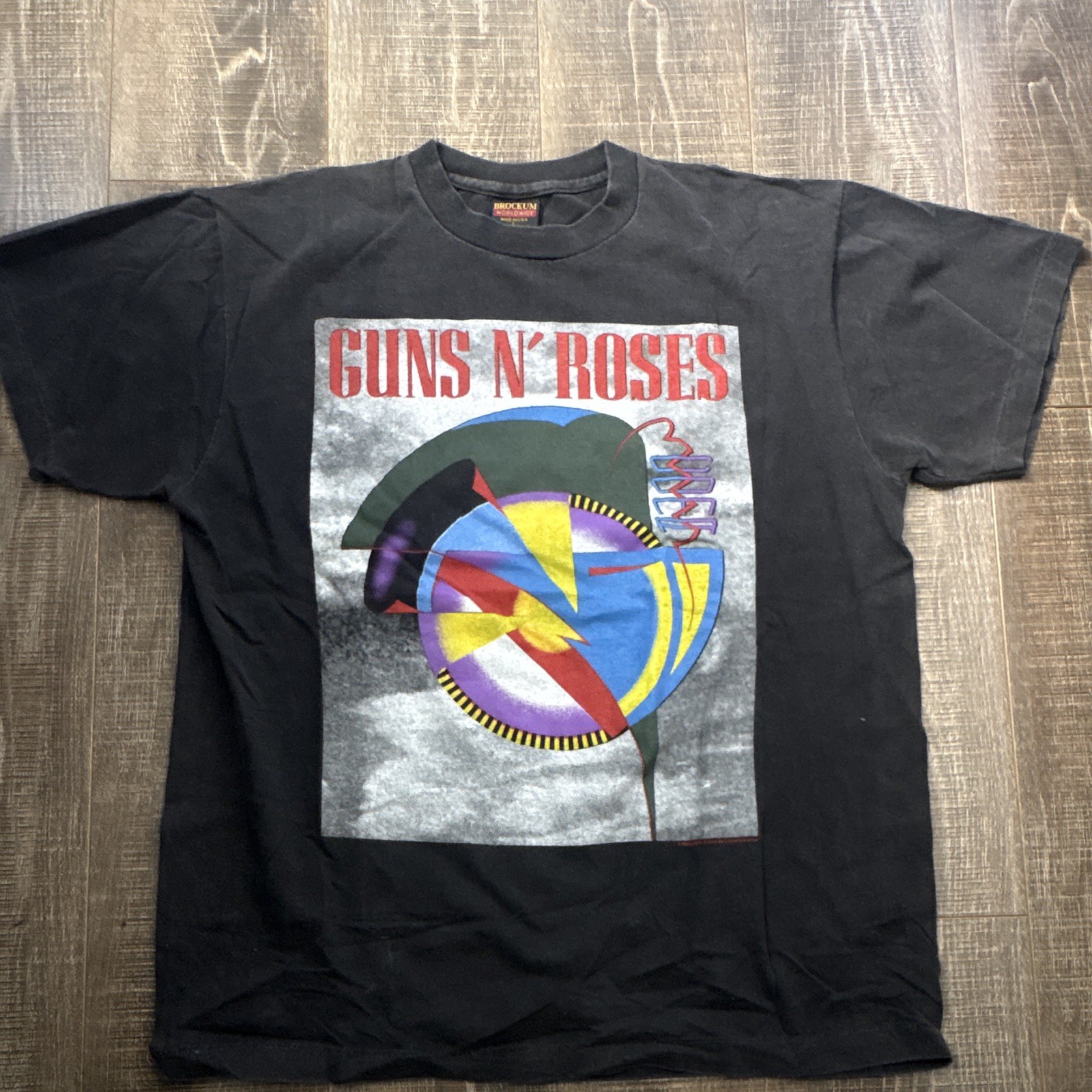 Vintage RARE Guns N\' Roses World Tour 1992 Coma Black T-Shirt Original Size L