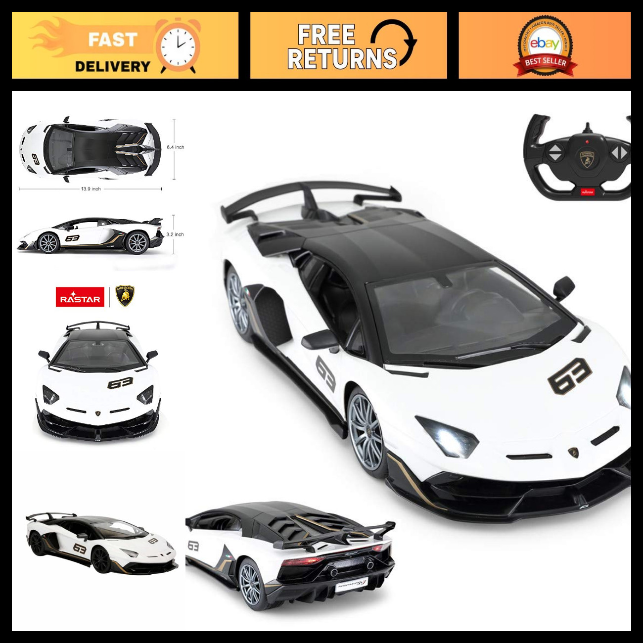1:14 Remote Control Lamborghini Aventador SVJ Model Car - Super RC Racing Toy fo 1:14 Remote Control Lamborghini Aventador SVJ Model Car - Super RC Racing Toy fo