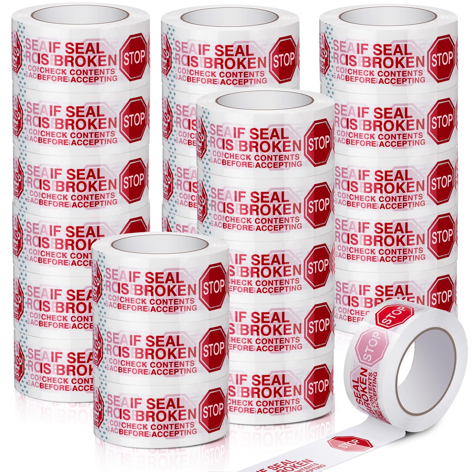 Nezyo 20 Rolls 2 Inch Security Packing Tape, Tamper Proof, White