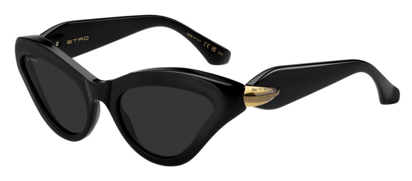 ETRO ETRODROP Sunglasses Black Grey Cat Eye 55mm Women\'s NWT Authentic