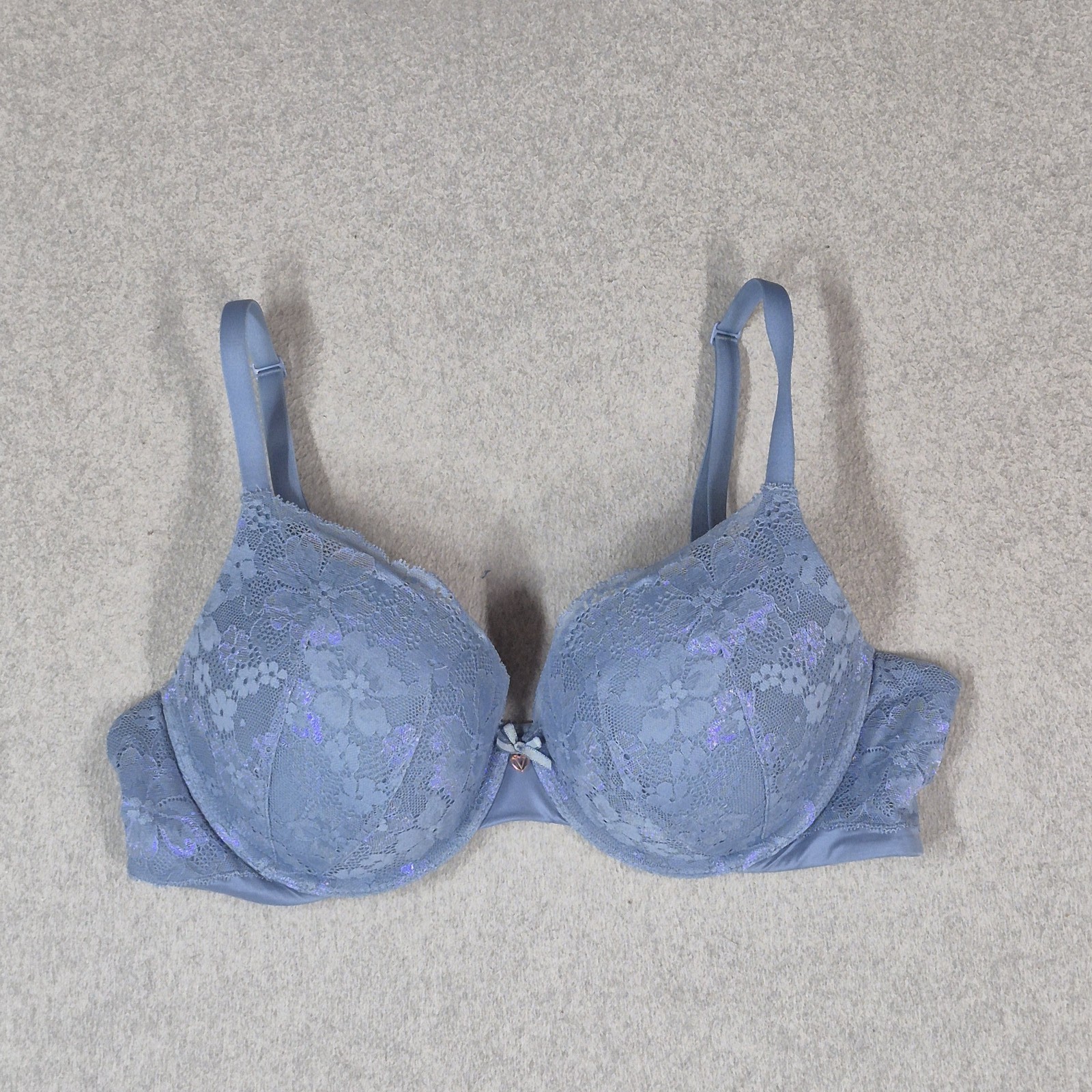 Victoria\'s Secret Women Bra 38C Blue Floral Body By Victoria Perfect Shape