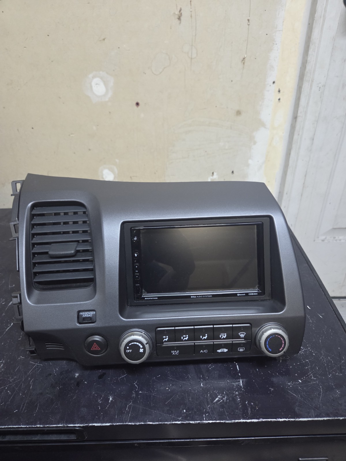 06-11 Honda Civic Ac Control Bezel With Boss Radio 06-11 Honda Civic Ac Control Bezel With Boss Radio