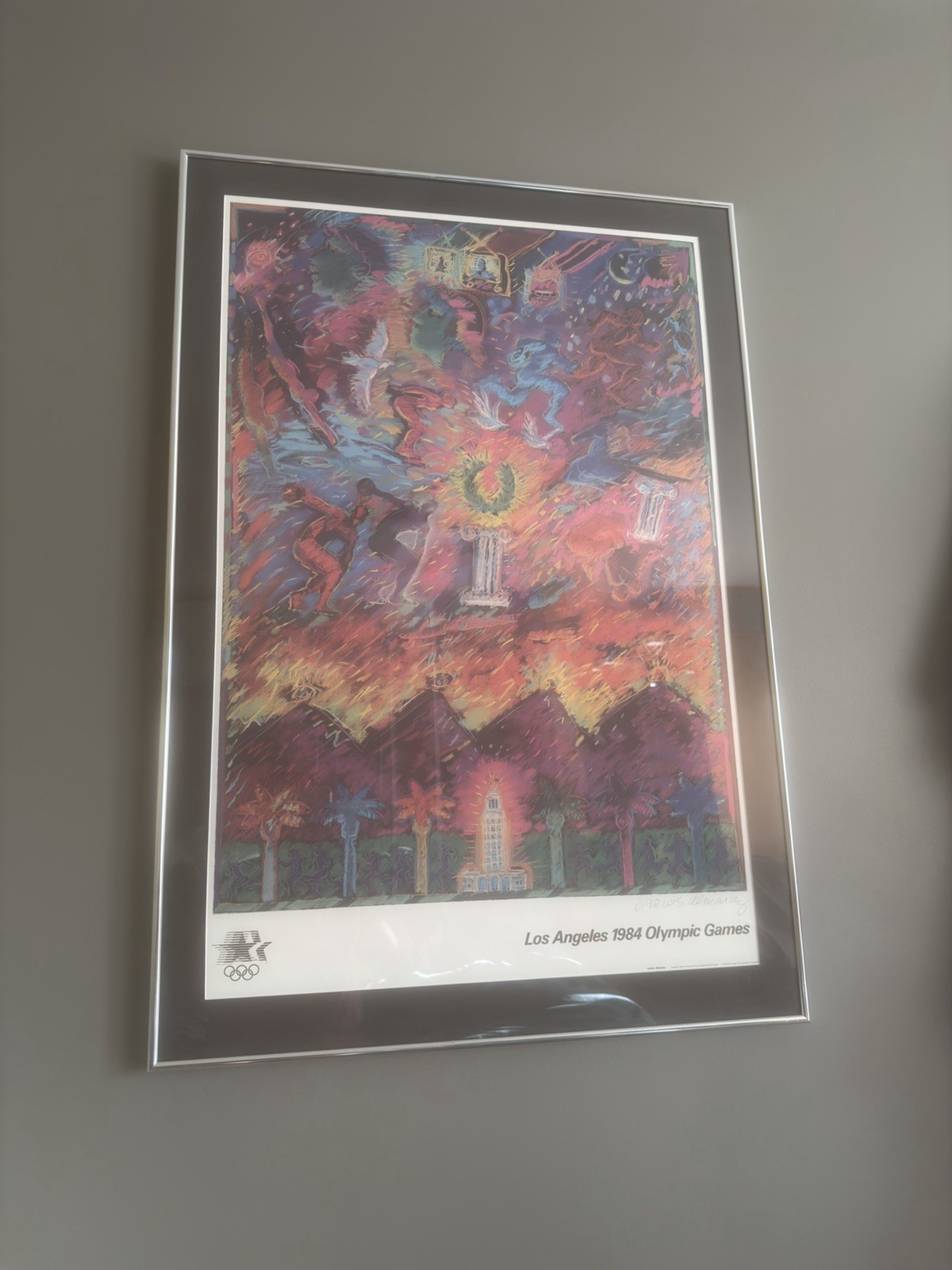 Carlos Almaraz Póster for the 1984 Los Angeles Olympic Games With Certificate Carlos Almaraz Póster for the 1984 Los Angeles Olympic Games With Certificate