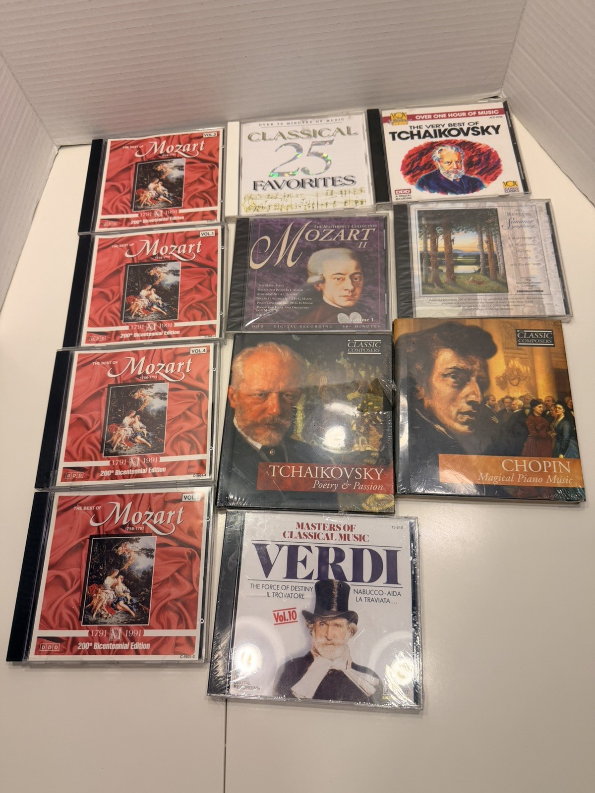 Classical CD Music Lot of 11 CDs Mozart Chopin Tchaikovsky Verdi Various Classical CD Music Lot of 11 CDs Mozart Chopin Tchaikovsky Verdi Various