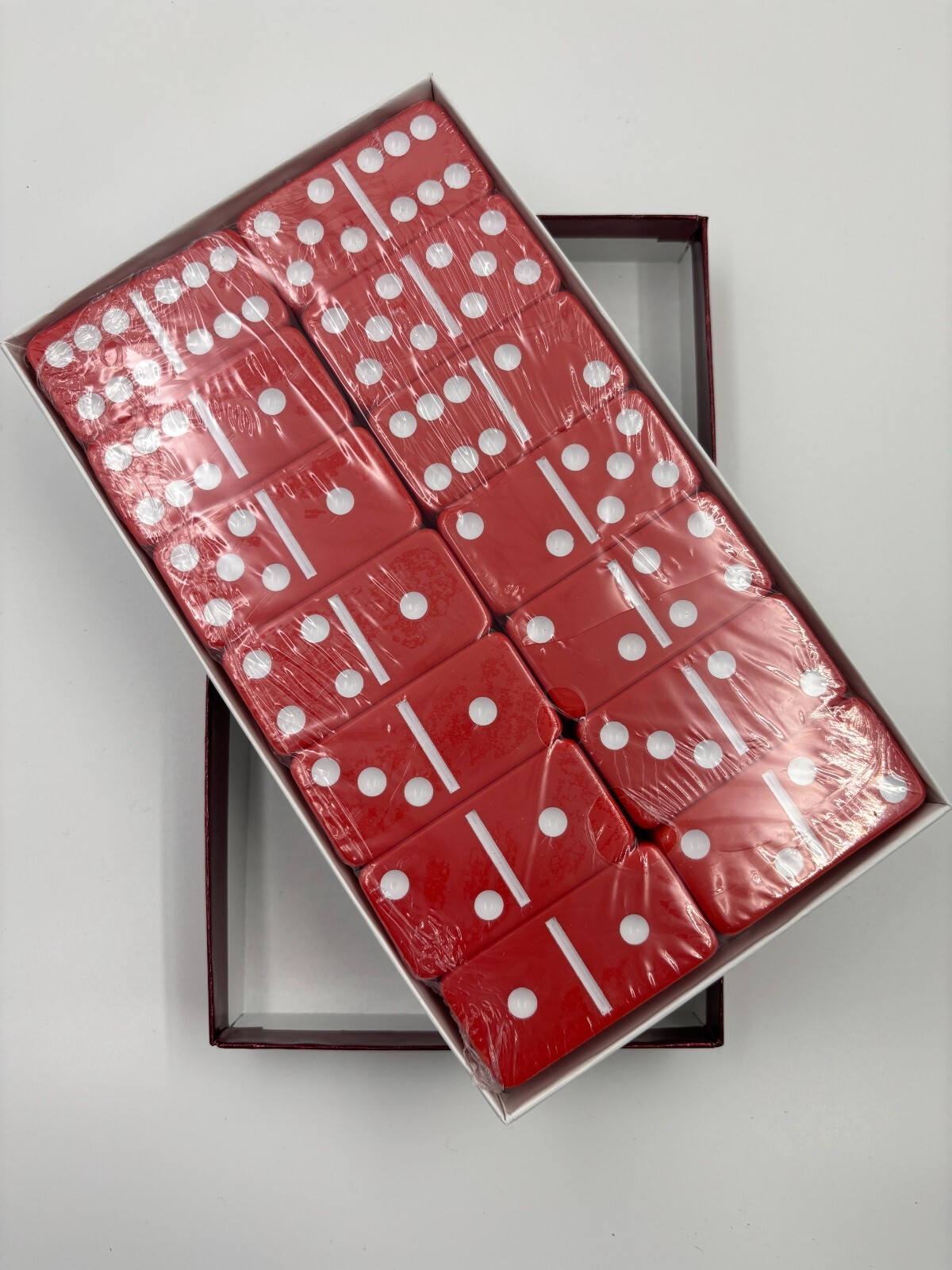 Double six Jumbo without spinner Red Dominoes  in Gift Box