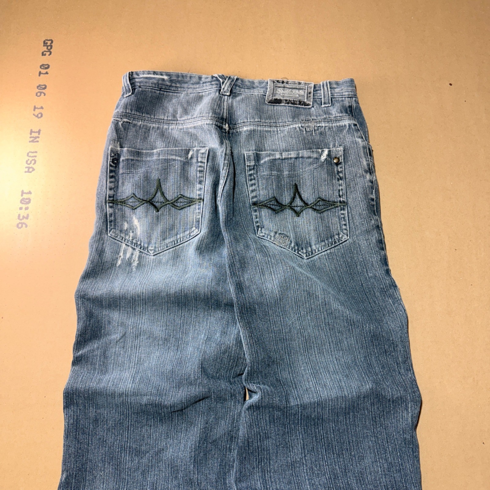 Grail Southpole Baggy Jeans 34 Blue/Gray Y2K Hip Hop Skate Wide Leg Distressed Grail Southpole Baggy Jeans 34 Blue/Gray Y2K Hip Hop Skate Wide Leg Distressed