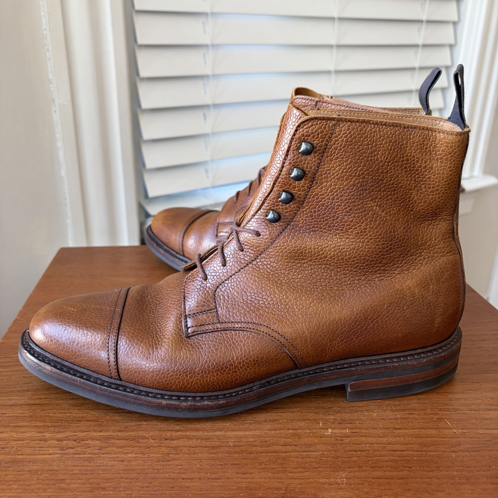 PEAL & CO x CROCKETT & JONES 8.5 E UK 9.5 D US TAN GRAIN CONISTON BOOTS