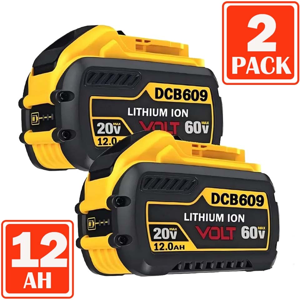 2PCS 12.0AH DCB609-2 20V/60V MAX FLEXVOLT Lithium Ion Battery For DEWALT DCB612 2PCS 12.0AH DCB609-2 20V/60V MAX FLEXVOLT Lithium Ion Battery For DEWALT DCB612
