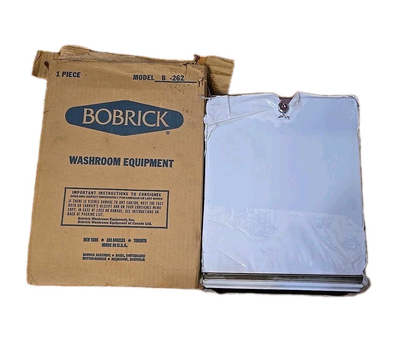Bobrick B-262 Sanitary Napkin Disposal White Enamel Steel Surface Mount New Othe