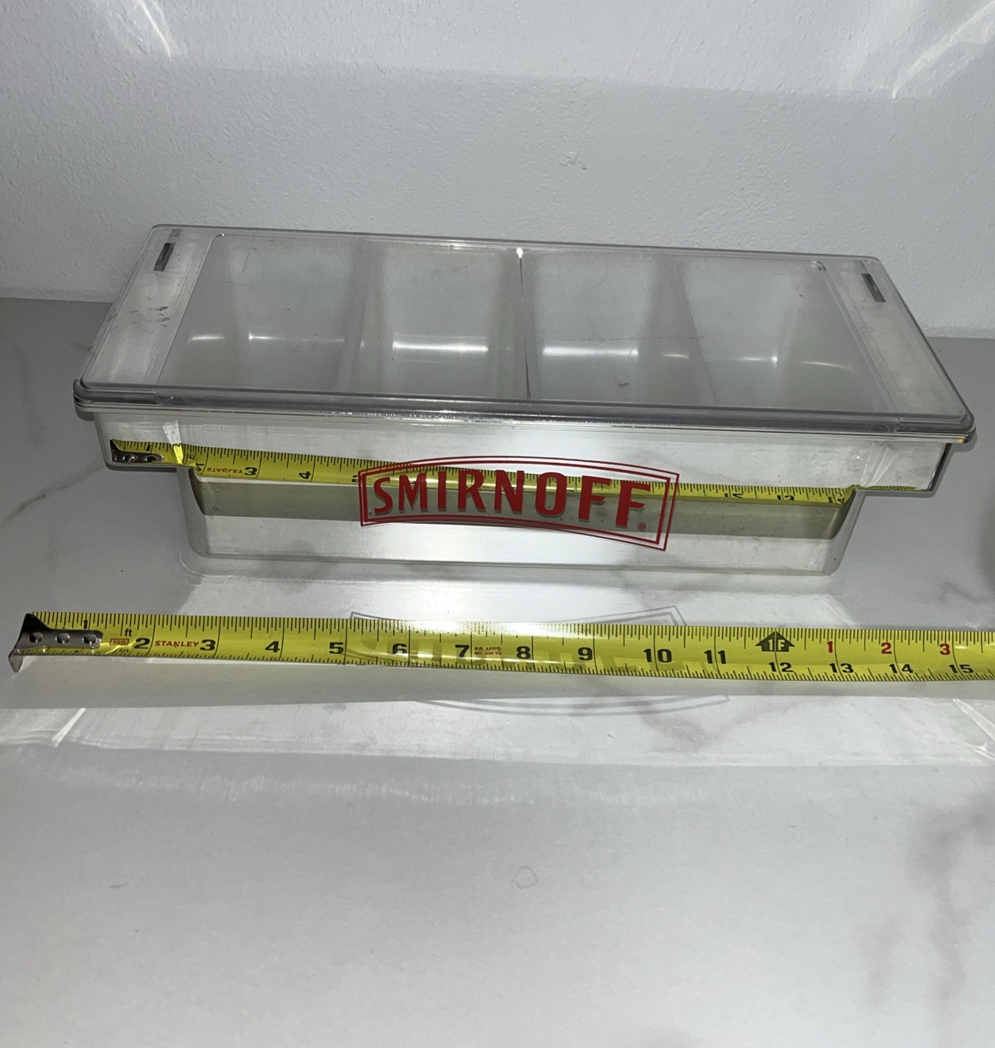 RARE SMIRNOFF VODKA BAR FRUIT CONDIMENT TRAY HOLDER 4 COMPARTMENT