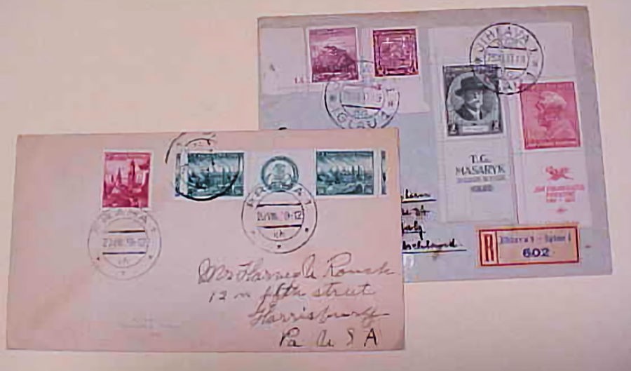 CZECHOSLOVAKIA   SE-TENANT WITH LABEL 1937,1938