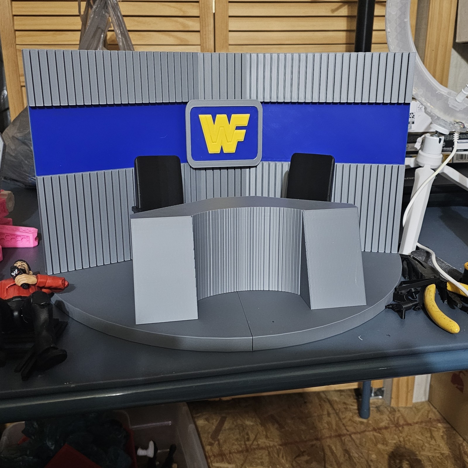 WWE Mattel WWF Prime Time Studio Diorama Display Accessory Set WWE Mattel WWF Prime Time Studio Diorama Display Accessory Set
