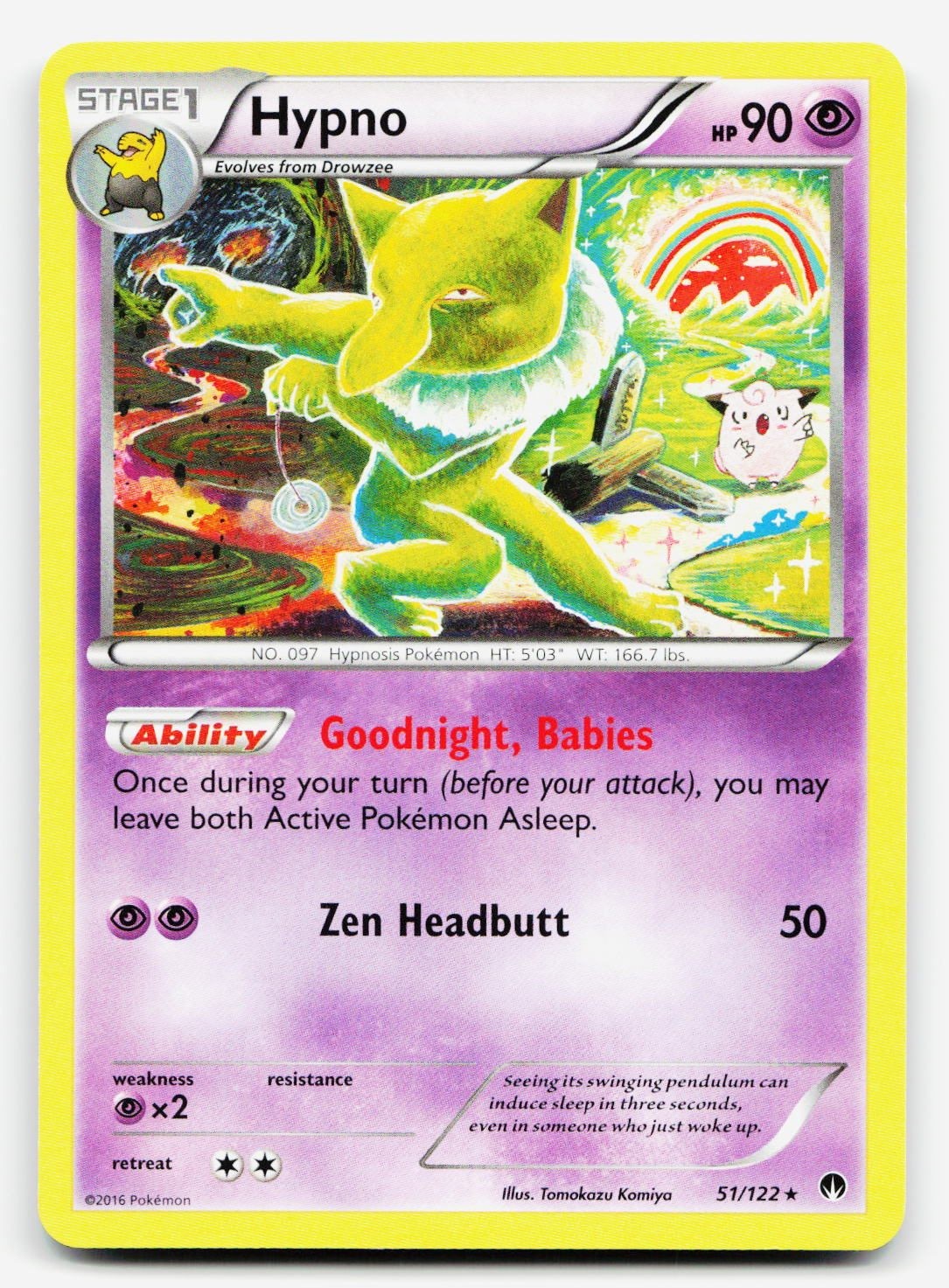 Hypno Rare - BKP 51/122 EN LP Pokemon Hypno Rare - BKP 51/122 EN LP Pokemon