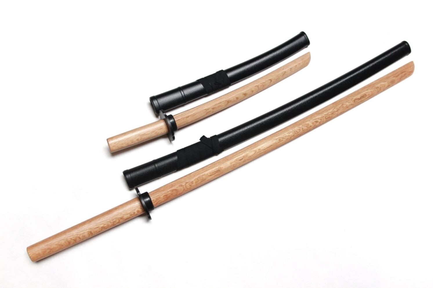 E-BOGU Natural Oak Swords (Long and Short) Set with Saya/Scabbards