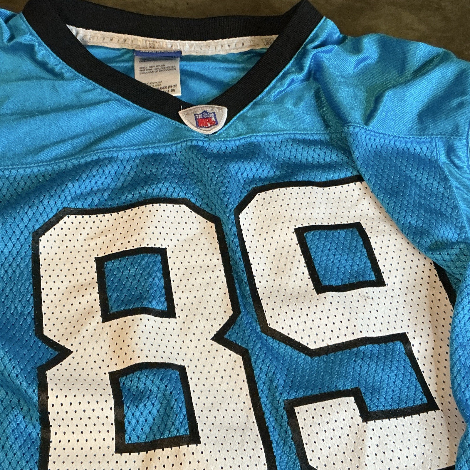 Vintage On Field Reebok Steve Smith 89 Carolina Panthers Jersey Women XL 18-20