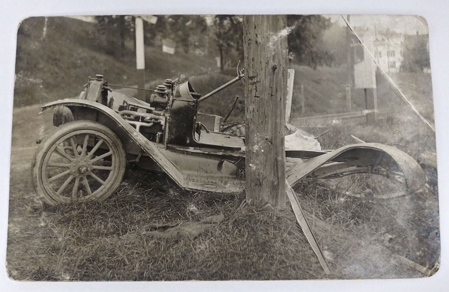Antique Postcard 1910's-'20s Antique Car Accident Car Wreck Scene Not Posted Antique Postcard 1910's-'20s Antique Car Accident Car Wreck Scene Not Posted