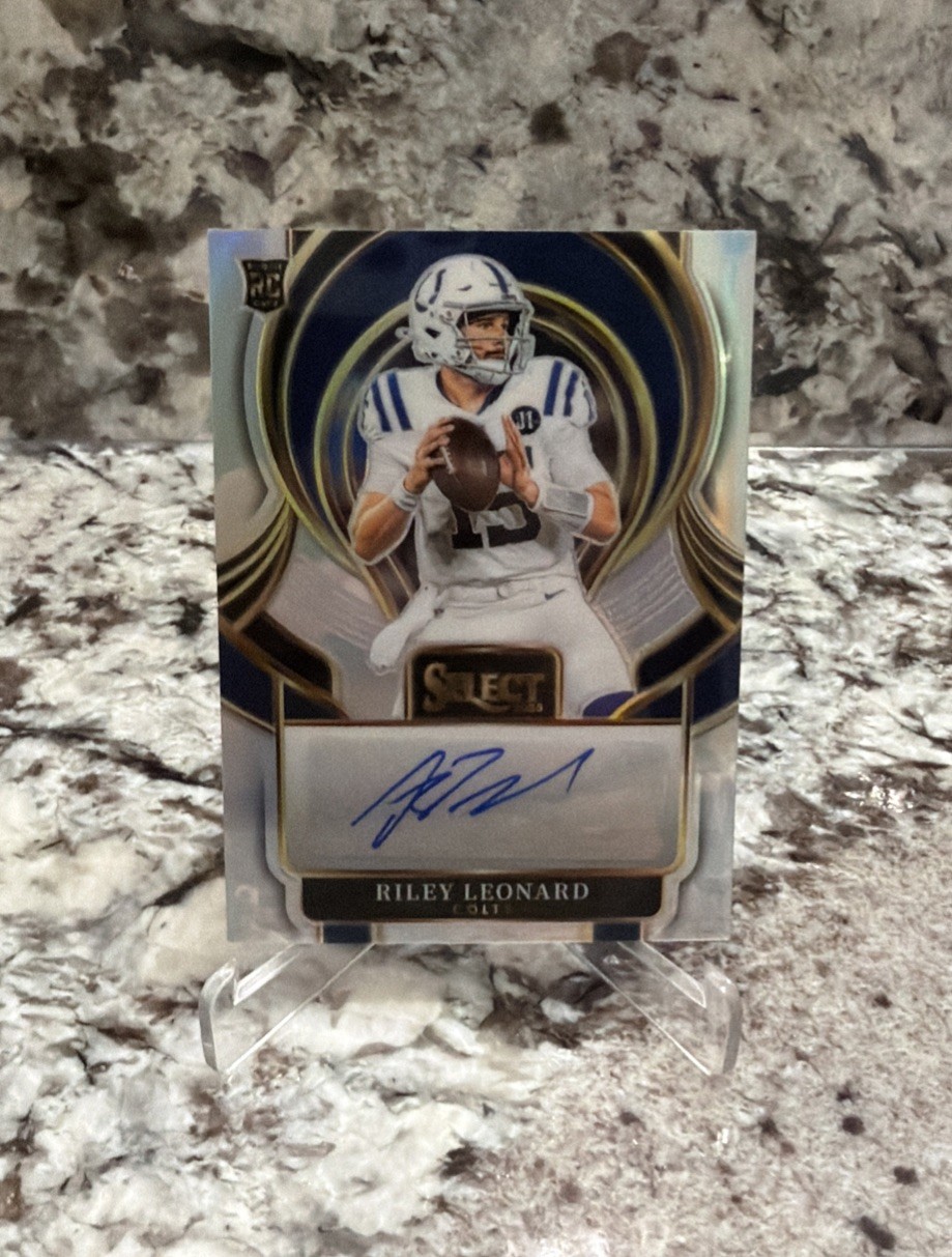 Riley Leonard Auto 2025 Panini Select Rookie RC Silver Holo prizm SIP-RLD SP NFL Riley Leonard Auto 2025 Panini Select Rookie RC Silver Holo prizm SIP-RLD SP NFL