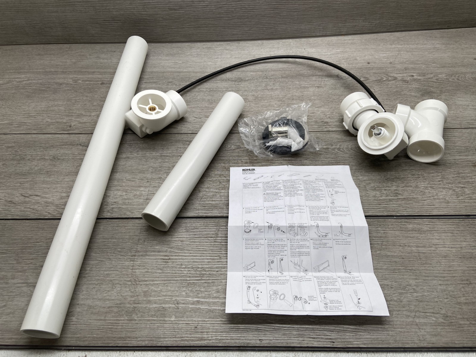Kohler K-7213-2MB -ClearFlo Cable Bath Drain with PVC Pipe-READ**