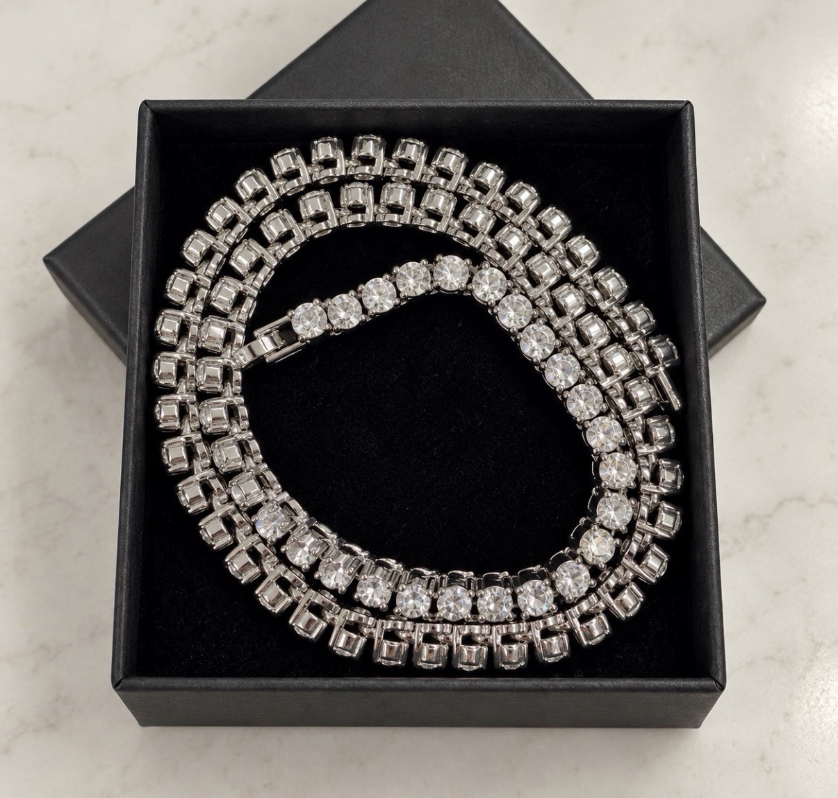 Real Moissanite Tennis Chain 925 Silver Pass Diamnd Tester