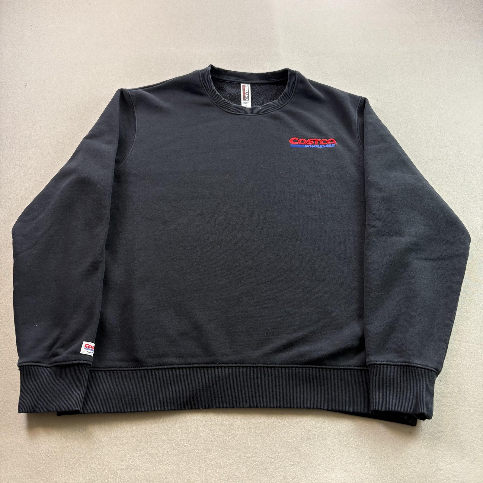 Costco Sweatshirt Mens Medium Black Fleece Crewneck Pullover Kirkland Wholesale Costco Sweatshirt Mens Medium Black Fleece Crewneck Pullover Kirkland Wholesale