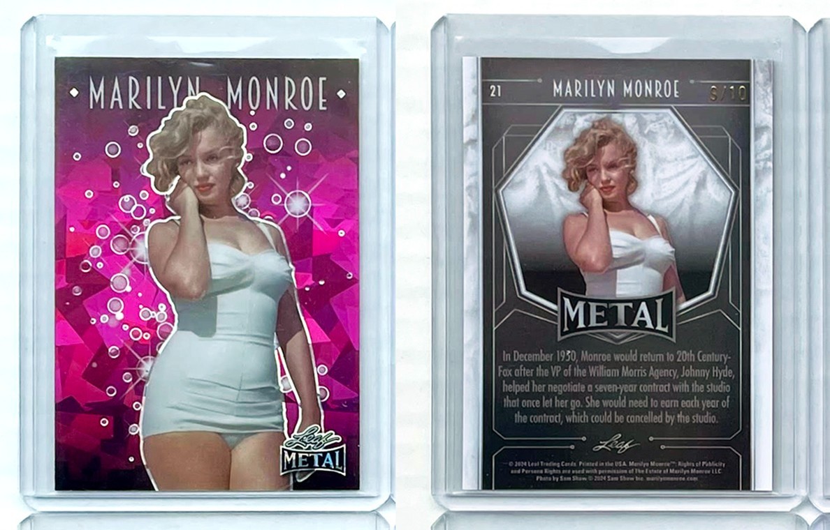 Marilyn Monroe 2024 Leaf Metal Icons #21 Pink 9/10 Marilyn Monroe 2024 Leaf Metal Icons #21 Pink 9/10