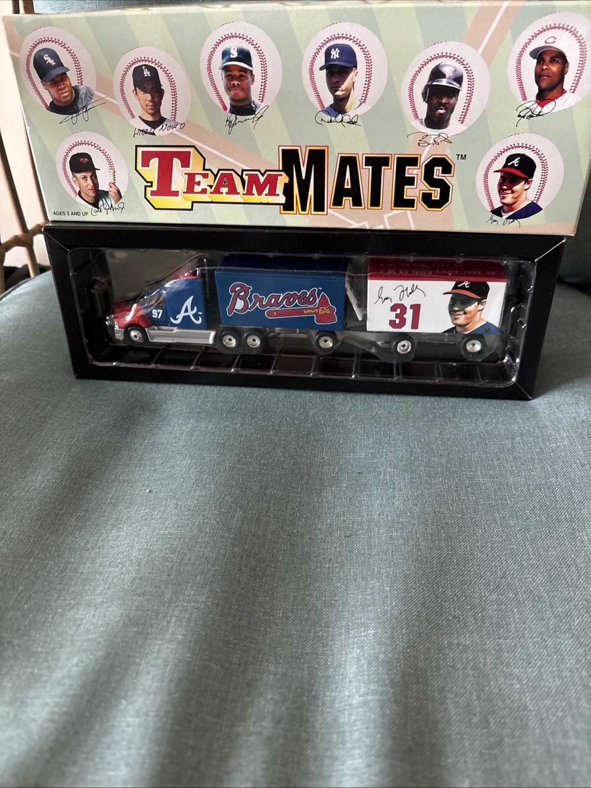 1997 GREG MADDUX ATLANTA BRAVES  DOUBLE TANDEM TRAILER LE 1000 MATCHBOX/WRC