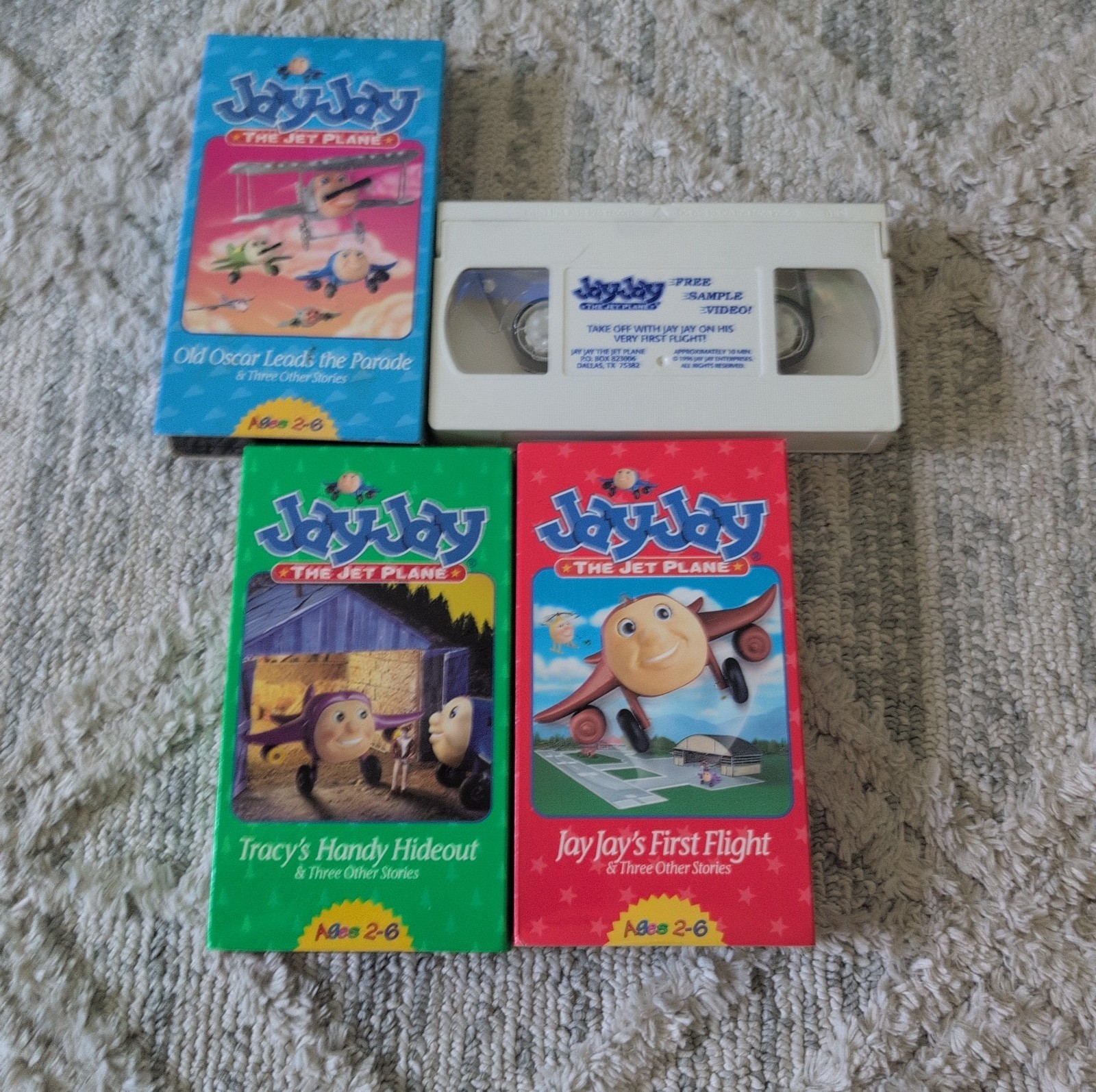 Lot Of (4) Vintage Jay Jay The Jet Plane VHS HTF Rare SAMPLE TAPE 