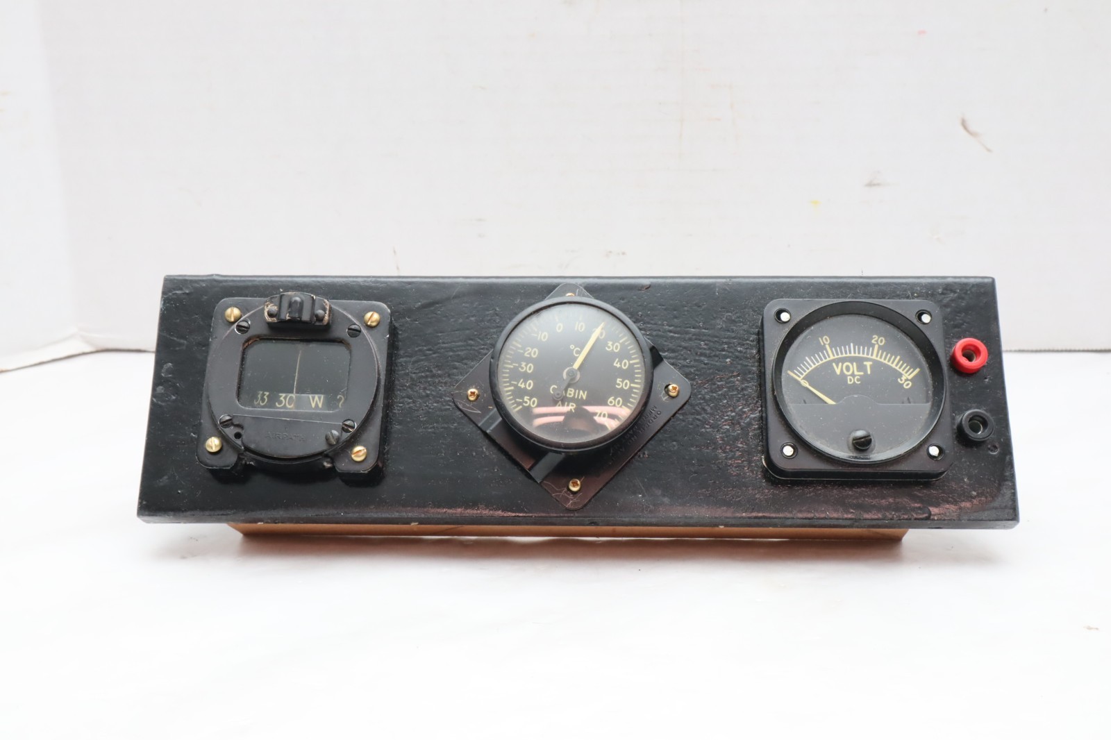 Vintage Airpath Aircraft Panel Gauges Mount Compass Working Fluid Cabin Air Volt