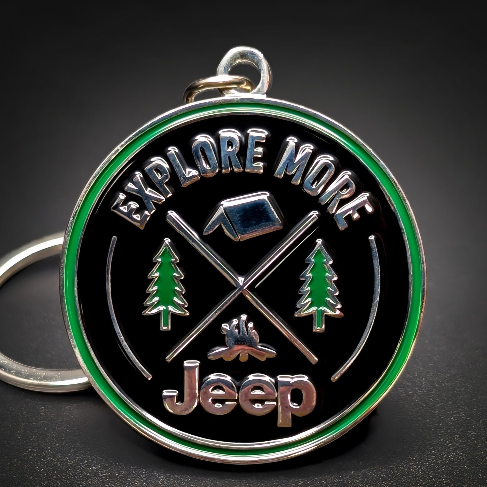 Jeep Explore Badge Keychain Metal Wrangler 4x4 Cherokee Willys Rubicon Gift Jeep Explore Badge Keychain Metal Wrangler 4x4 Cherokee Willys Rubicon Gift